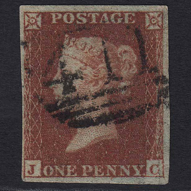 GB QV 1841 1d Red-brown (Plate 160) (SG8) 'JC' GU Kendal (411) 4 Margins