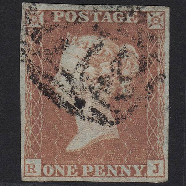 GB QV 1841 1d Red-brown Pl 97 SG8-B1(1) RJ GU Gloucester 312 4 Margins