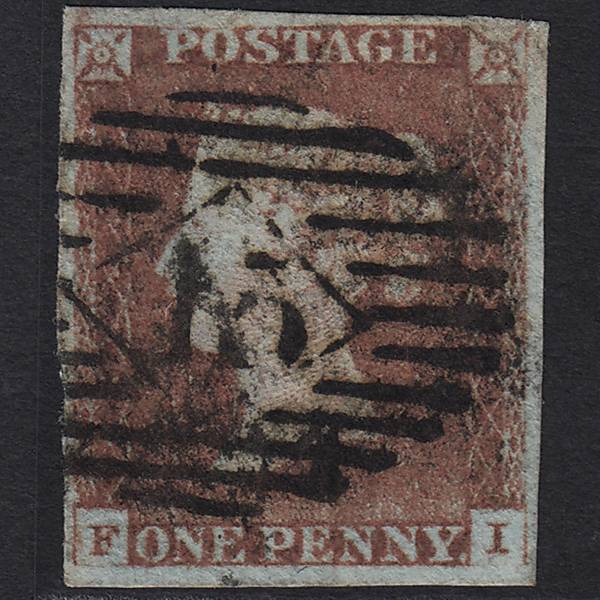 GB QV 1841 1d Red-brown (Plate 66) SG8-B1(1) FI GU London IS Cancel 4M