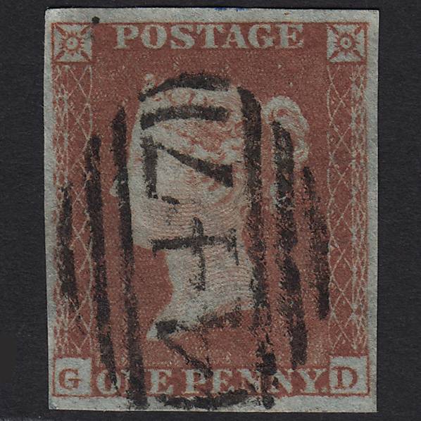 GB QV 1841 1d Red-brown (Plate 156) SG8-B2(1) GD FU Leeds 447 4M Imperf