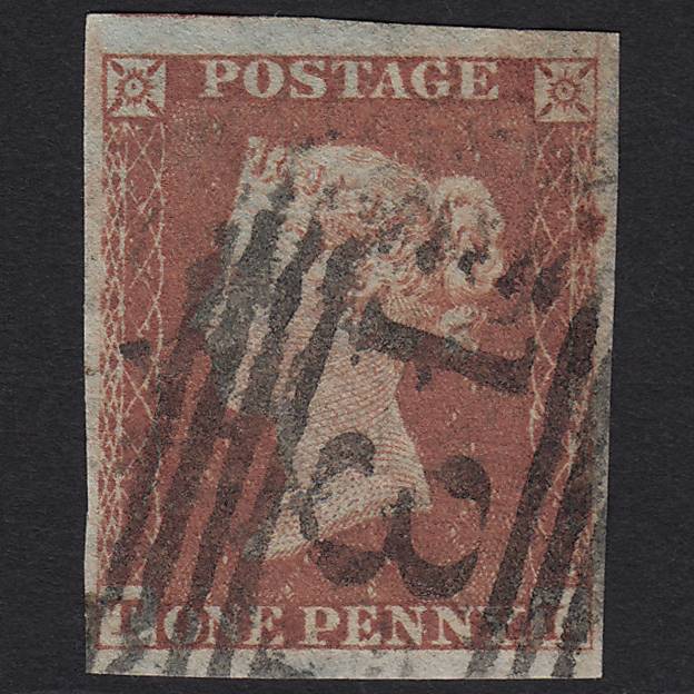 GB QV 1841 1d Red-brown (Plate 164) SG8-B2(1) TL GU Missing Imprimatur 4M