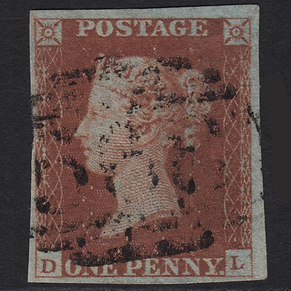 GB QV 1841 1d Red-brown (Plate 42) SG8-B1(1) DL FU 4 Margins
