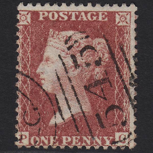 GB QV 1857 1d Rose-red (Plate 46) SG40-C10(1) PG VFU Newcastle 545