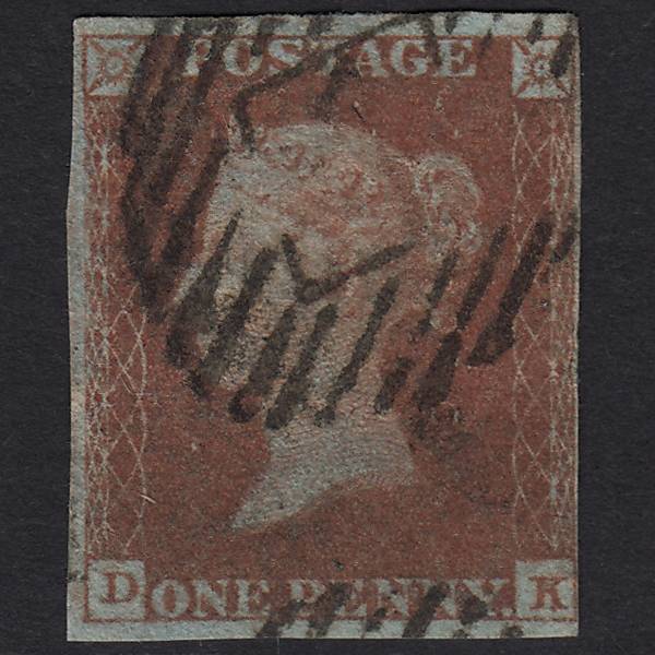 GB QV 1841 1d Red-brown (Plate 130) SG8-B2(1) DK GU in London 4 Margins
