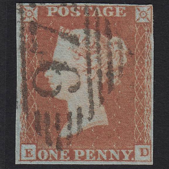 GB QV 1841 1d Red-brown (Plate 91) SG8-B1(1) ED FU Carlow 97 4 Margins
