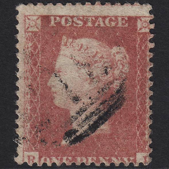 GB QV 1857 1d Rose-red SG40-C10(1) FU Light Cancel