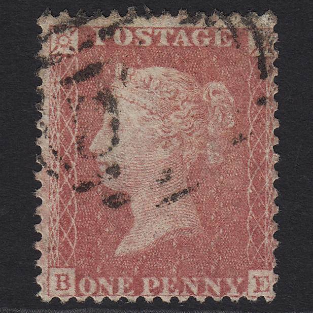 GB QV 1857 1d Pale Rose (Plate 55) SG39-C10(3) BE FU Light Cancel