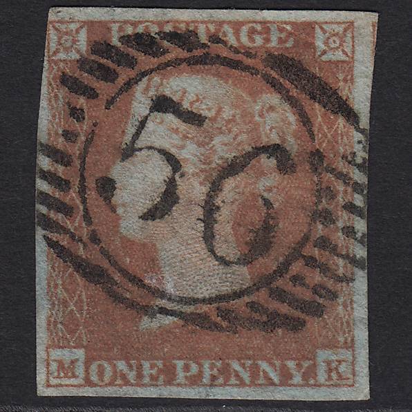 GB QV 1841 1d Red-brown (Plate 98) SG8-B1(1) MK GU London D&S 56 nr 4M