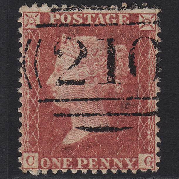GB QV 1857 1d Rose-red (Plate 57) SG40-C10(1) CG GU Colchester 210