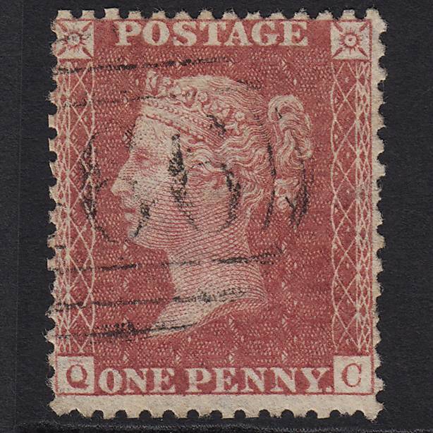 GB QV 1857 1d Rose-red (Plate 36) SG40-C10(1) QC GU Light Cancel