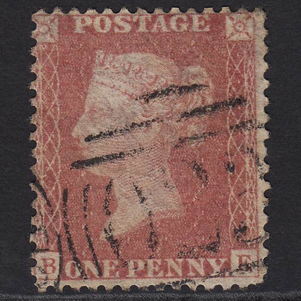 GB QV 1857 1d Pale Rose Pl 34 SG39-C10(3) BE GU Farnboro' Station 023