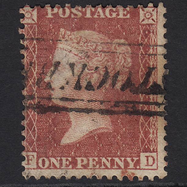 GB QV 1857 1d Rose-red Pl 45 SG40-C10(1) FD GU Stockbridge Scots Local