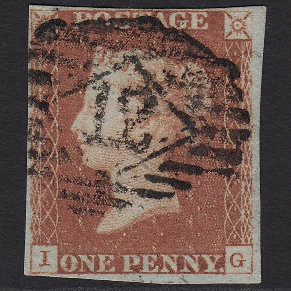 GB QV 1841 1d (Plate 75) SG8-B1(1) GUideline IG FU 4 Margins London IS 12