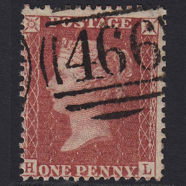 GB QV 1857 1d Pl 55 SG40-C10(1) HL GU Missing Imprimatur Liverpool 466
