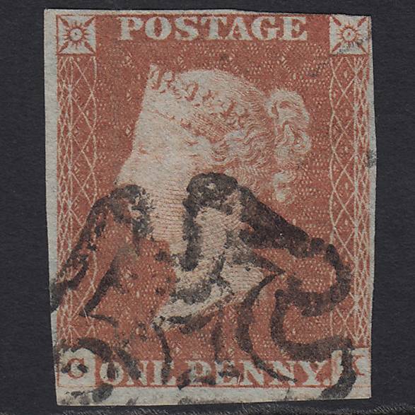GB QV 1841 1d Pl 23 SG8-B1(1) CK GU Missing Imprimatur nr 4M Maltese Cross