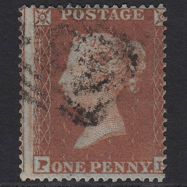 GB QV 1854 1d Red-brown SG17-C1(1) FU Large Misperf