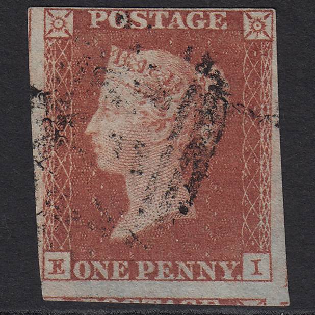 GB QV 1841 1d Red-brown Pl 126 SG8-B2(1) EI FU 4M Imperf Light Cancel