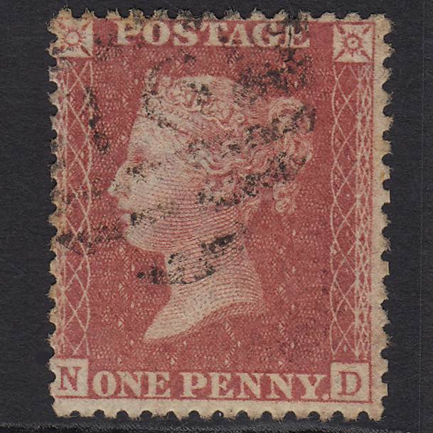 GB QV 1857 1d Rose-red (Plate 59) SG40-C10(1) ND GU Light Cancel