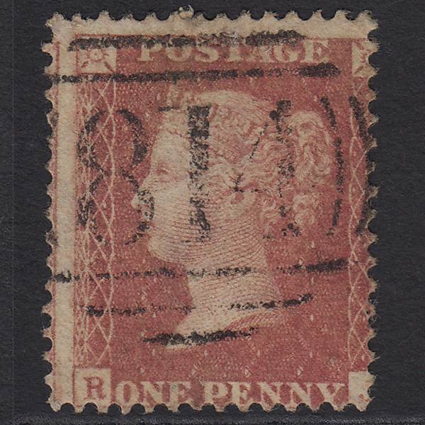 GB QV 1857 1d Rose-red Pl 59 SG40-C10(1) RJ GU Truro 814 Large Misperf