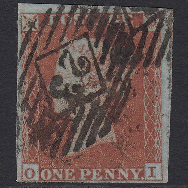 GB QV 1841 1d Red-brown Pl 149 SG8-B2(1) OI GU 4 Margins London IS 23