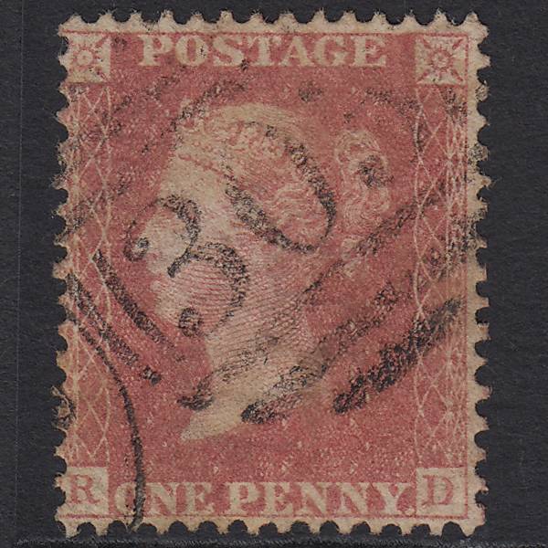 GB QV 1861 1d Pale Rose-red (Plate 50) SG42-C12(2) RD GU Folkestone 303
