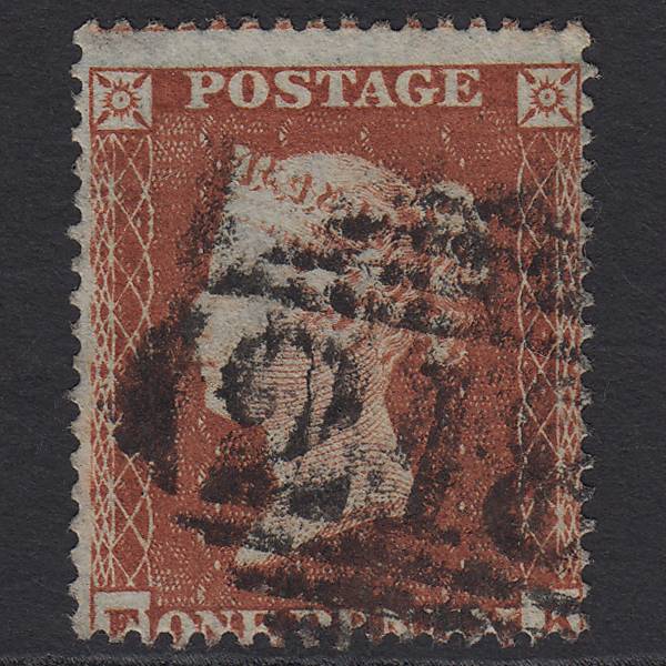 GB QV 1854 1d Red-brown (Plate 186) SG17-C1(1) FK GU Fermoy 218 Misperf