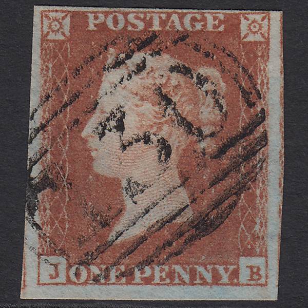 GB QV 1841 1d Red-brown (Plate 92) SG8-B1(1) JB FU 4M Imperf Caister 130