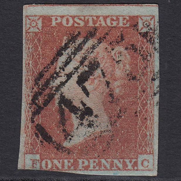 GB QV 1841 1d Red-brown Pl 117 SG8-B1(1) FC GU nr 4M Loughborough 475
