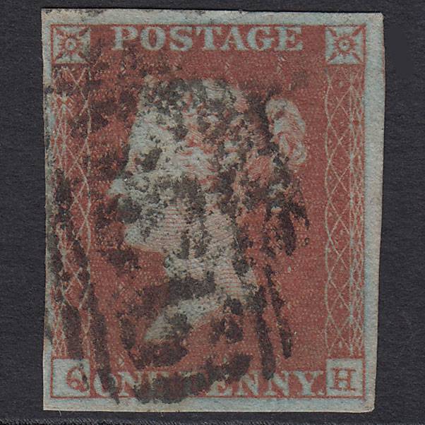 GB QV 1841 1d Red-brown (Plate 115) SG8-B1(1) QH GU 4 Margins