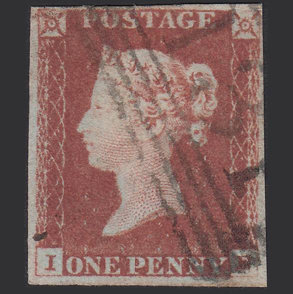 GB QV 1841 1d Red-brown Pl 66 SG8-B1(1) IE FU 4 Margins Edinburgh 131