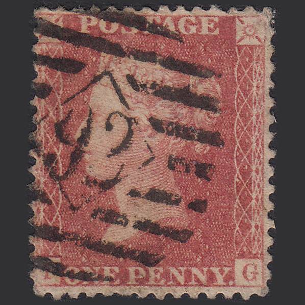 GB QV 1857 1d Rose-red (Plate 36) SG40-C10(1) FG GU London IS 92 92ph3