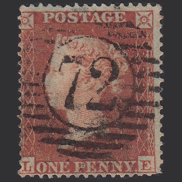 QV 1854 1d Red-brown (Plate 172) SG17-C1(1) LE GU London D&S 72
