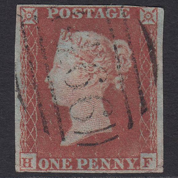 GB QV 1841 1d Pl 164 SG8-B2(1) HF GU nr 4 Margins Liverpool 466 Spoon
