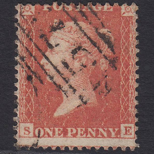 GB QV 1857 1d Orange-red (Plate 46) SGC8(7) SE FU North Shields 573