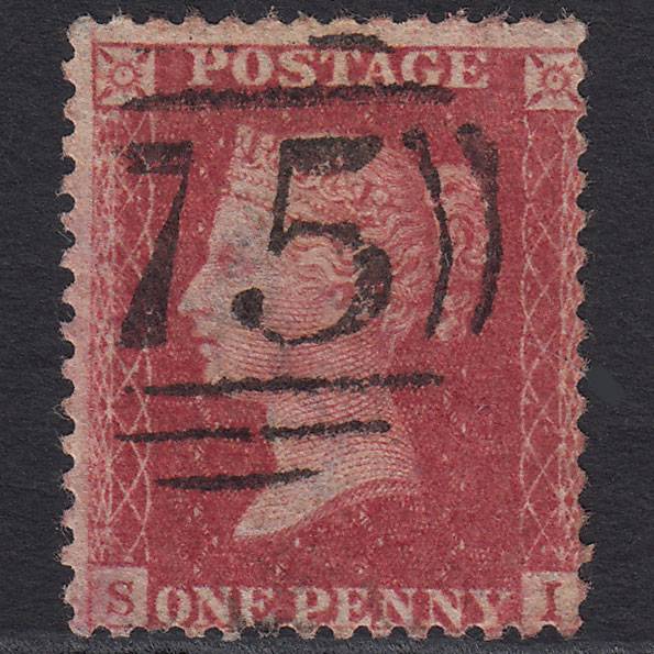 GB QV 1857 1d Rose-red (Plate 59) SG40-C10(1) SI GU Birmingham 75