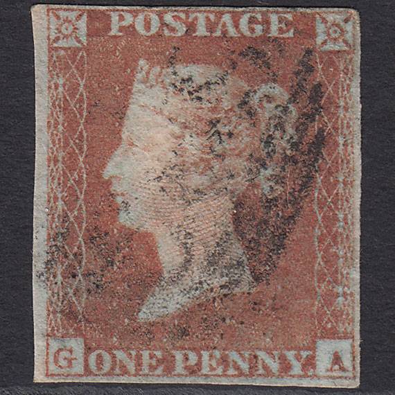 GB QV 1841 1d Red-brown (Plate 101) SG8-B1(1) GA GU 4 Margins