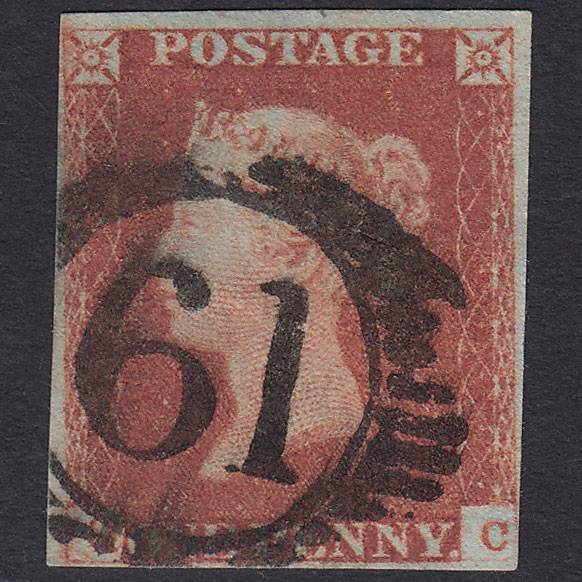GB QV 1841 1d Red-brown Pl 81 SG8-B1(1) QC GU 4 Margins London D&S 61