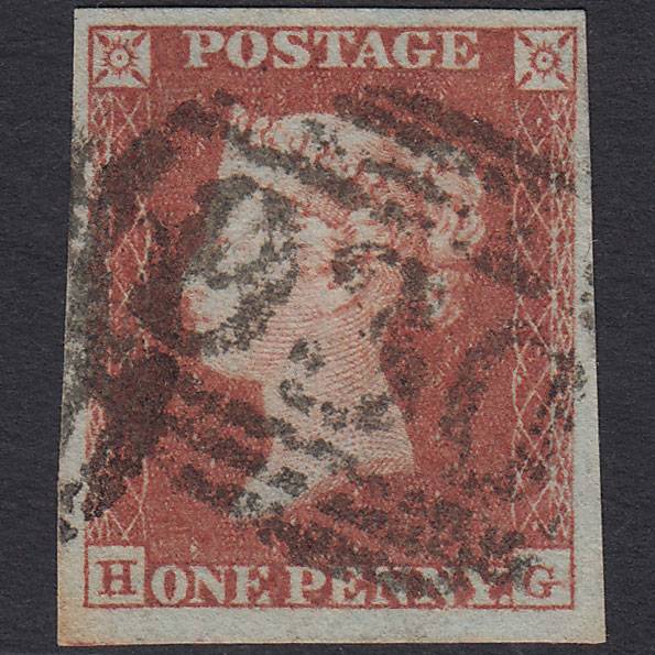 GB QV 1841 1d Red-brown Pl 97 SG8-B1(1) HG FU 4 Good Margins York 930