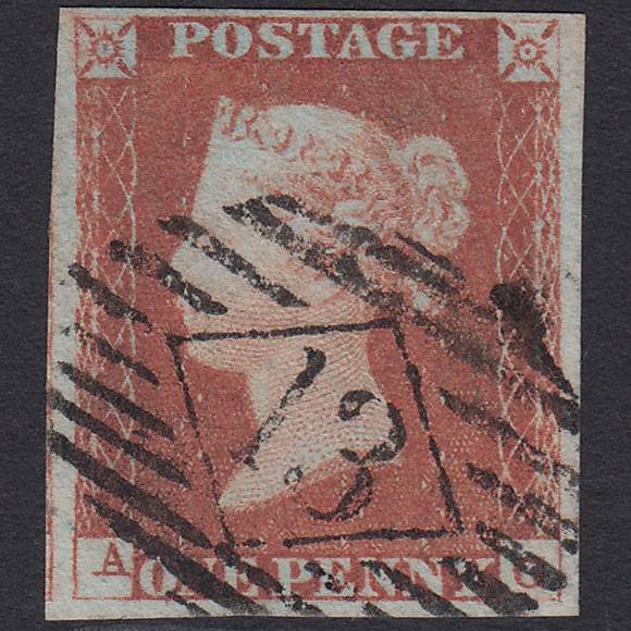 GB QV 1841 1d Pl 78 SG8-B1(1) AG FU Missing Imprimatur 4M London IS 13
