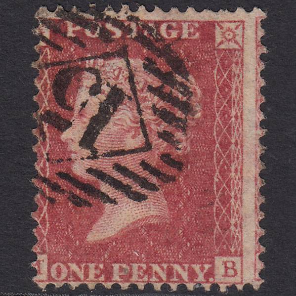 GB QV 1857 1d Rose-red (Plate 59) SG40-C10(1) MB FU London IS 15 Misperf