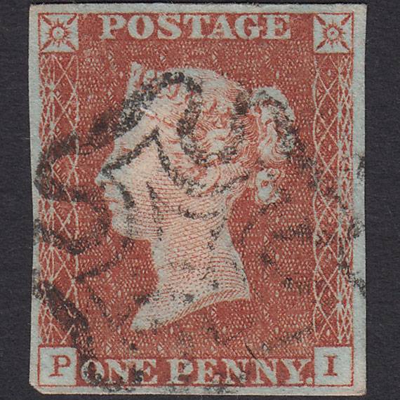 GB QV 1841 1d Red-brown Pl 31 SG8-B1(1) PI FU 4 Margins Maltese Cross