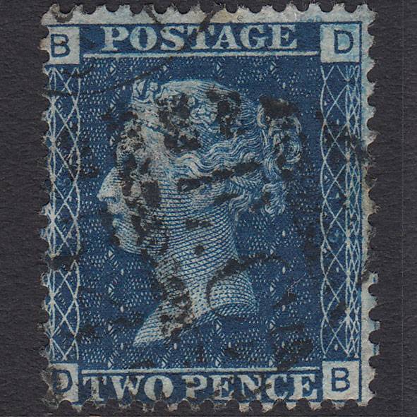 GB QV 1869 2d Blue (Plate 15) SG46-G3 DB GU London D&S EC54