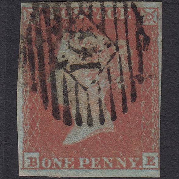 GB QV 1841 1d Red-brown Pl 131 SG8-B2(1) BE GU 4 Margins London IS 16