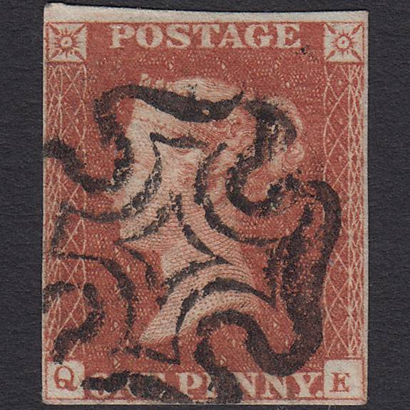 GB QV 1841 1d (Plate 22) SG8-B1(1) QE FU Missing Imprimatur 4 Margins MX
