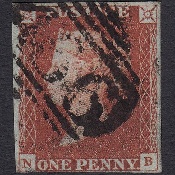 GB QV 1841 1d Red-brown Pl 69 SG8-B1(1) NB GU 4 Margins Liverpool 466