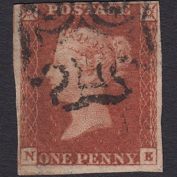 GB QV 1841 1d (Plate 22) SG8-B1(1) NE GU Missing Imprimatur nr 4 Margins MX