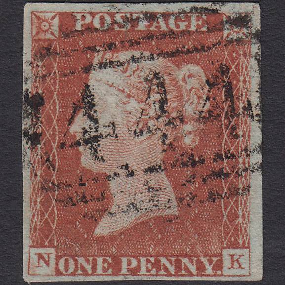 GB QV 1841 1d Red-brown (Plate 39) SG8-B1(1) NK VFU 4M Leamington 444