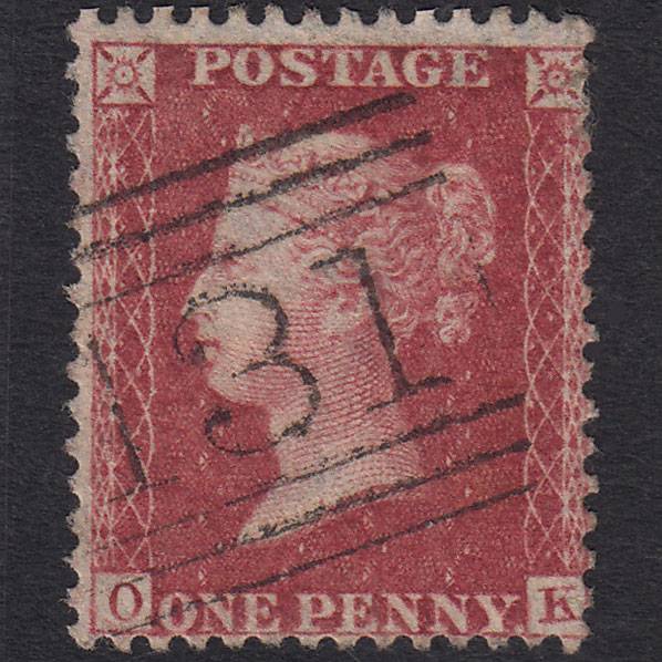 GB QV 1857 1d Rose-red (Plate 47) SG40-C10(1) OK FU Edinburgh 131