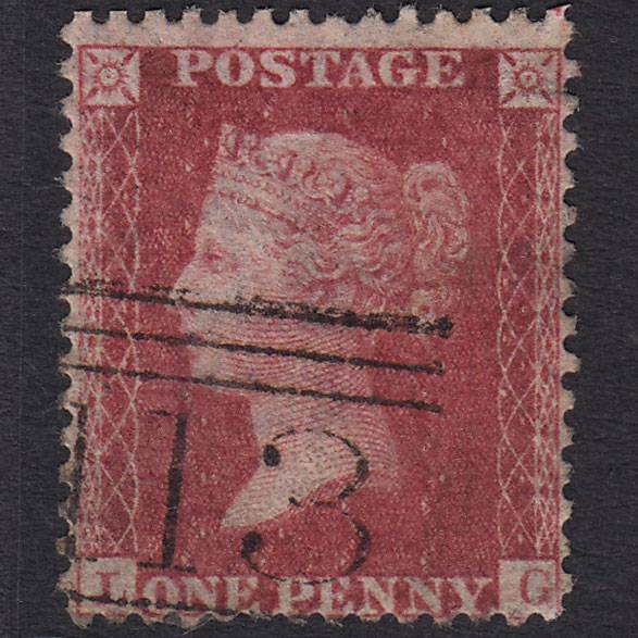 GB QV 1857 1d Deep Rose-red (Plate 44) SG41-C10(4) LG GU Dunfermline 113