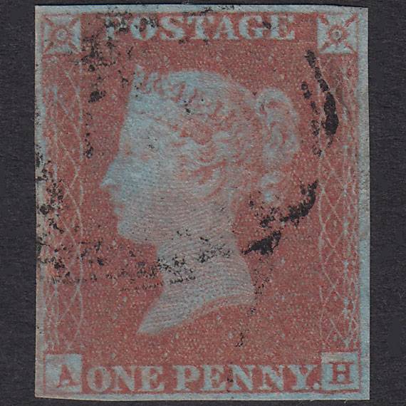 GB QV 1841 1d Plate 87 SG8A-B1(2) AH VFU Missing Imprimatur Light Cancel